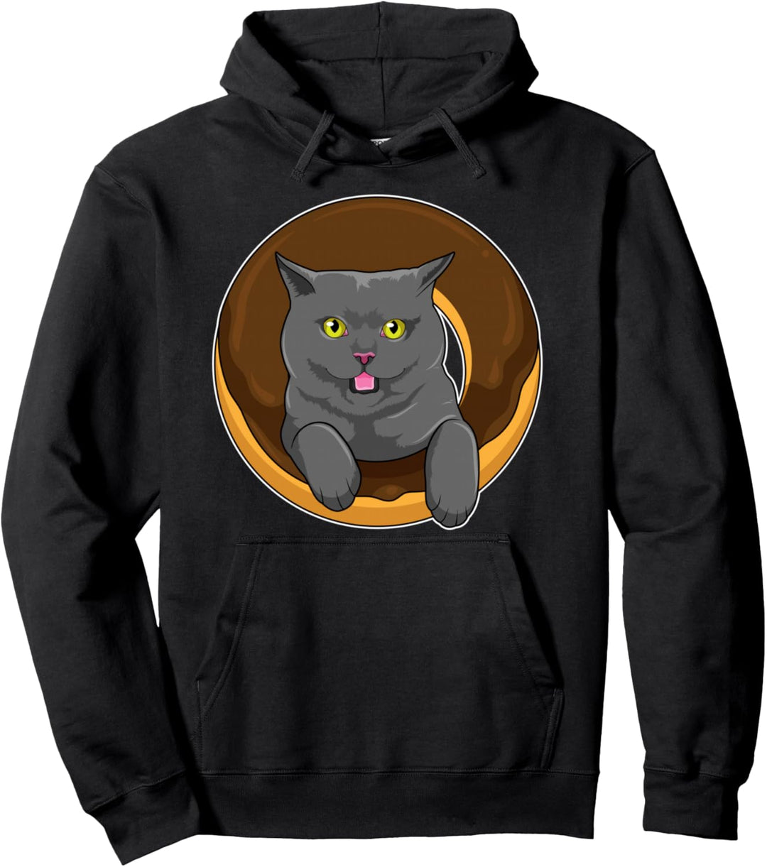 Katze Donut Pullover Hoodie