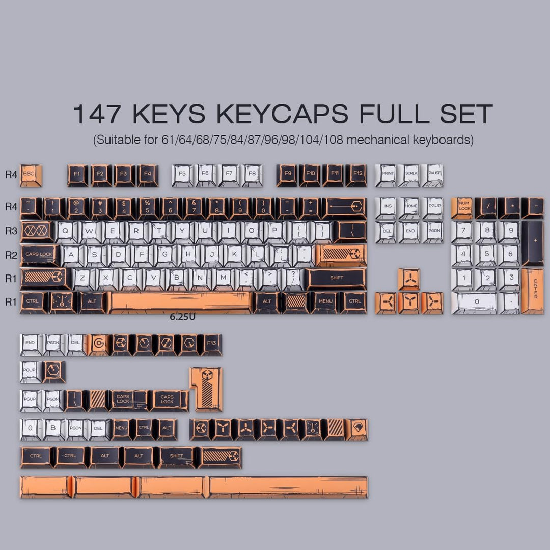 Sunzit PBT Keycaps, 150 Tasten Manga Style Theme Custom Tastenkappen Cherry Profile Dye Sub Keycap S