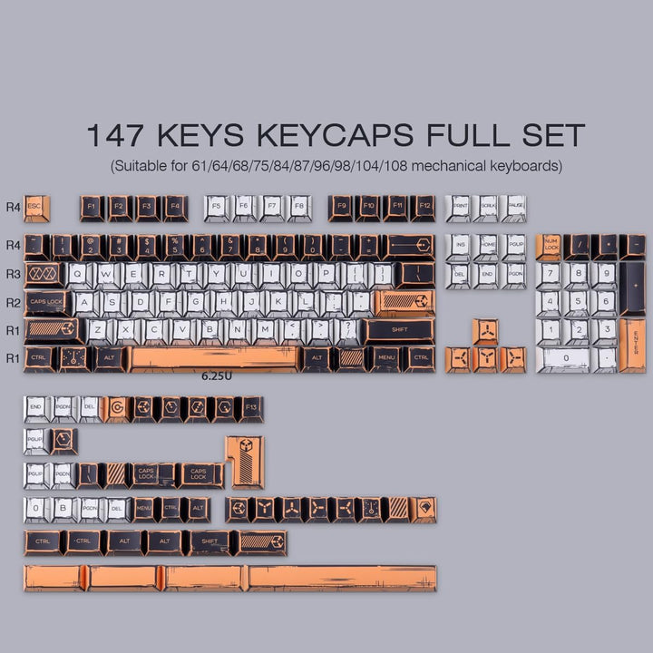 Sunzit PBT Keycaps, 150 Tasten Manga Style Theme Custom Tastenkappen Cherry Profile Dye Sub Keycap S