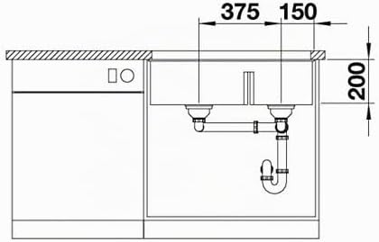 BLANCO SUBLINE 430/270-U | SILGRANIT weiss | Einbauart: Unterbau | Hauptbecken links | ohne Ablauffe