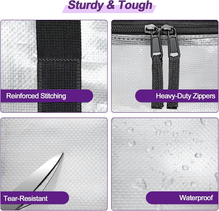 TOOPBIUTI 2 Pack 80L Moving Bags, Heavy Duty Moving Totes Clear Dustproof Waterproof Storage Bag Lar