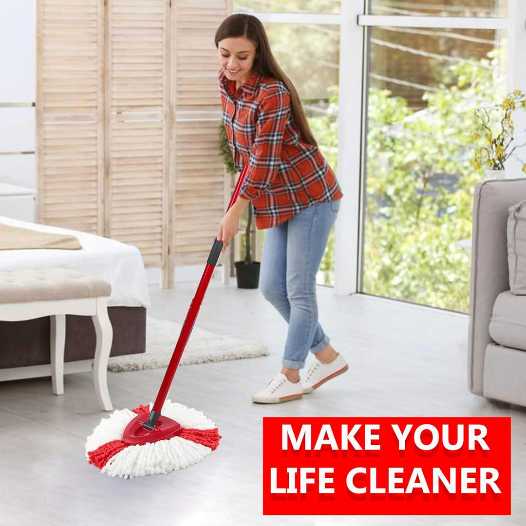 6 Stück Moppköpfe kompatibel mit Vileda Turbo & EasyWring Clean, Mikrofaser Ersatzbezug 2-in-1, Drei