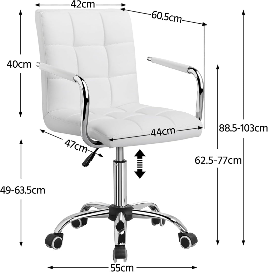 Yaheetech Bürostuhl Drehstuhl Schreibtischstuhl Drehocker Arbeitshocker, aus Kunstleder