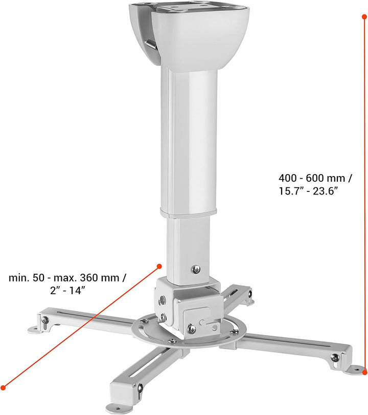celexon neigbare Beamer-Deckenhalterung weiss Multicel 4060Pro - 40-60cm Deckenabstand - bis 15kg 40