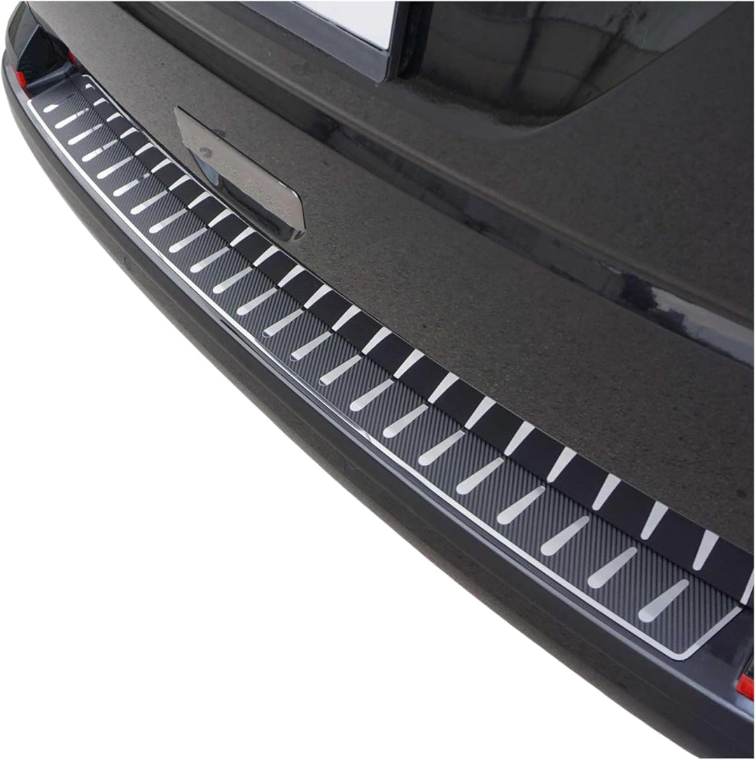 OMAC Ladekantenschutz Stossstange kompatibel mit VW Multivan T5 2003-2015 Chrom Kohlefaserfolien Ede