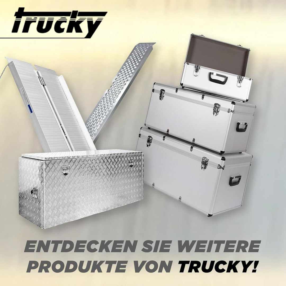 Trucky Truckbox aus Aluminium, Modell D015, 50x14x20cm, Abschliessbar, Robustes Riffelblech, inklusi
