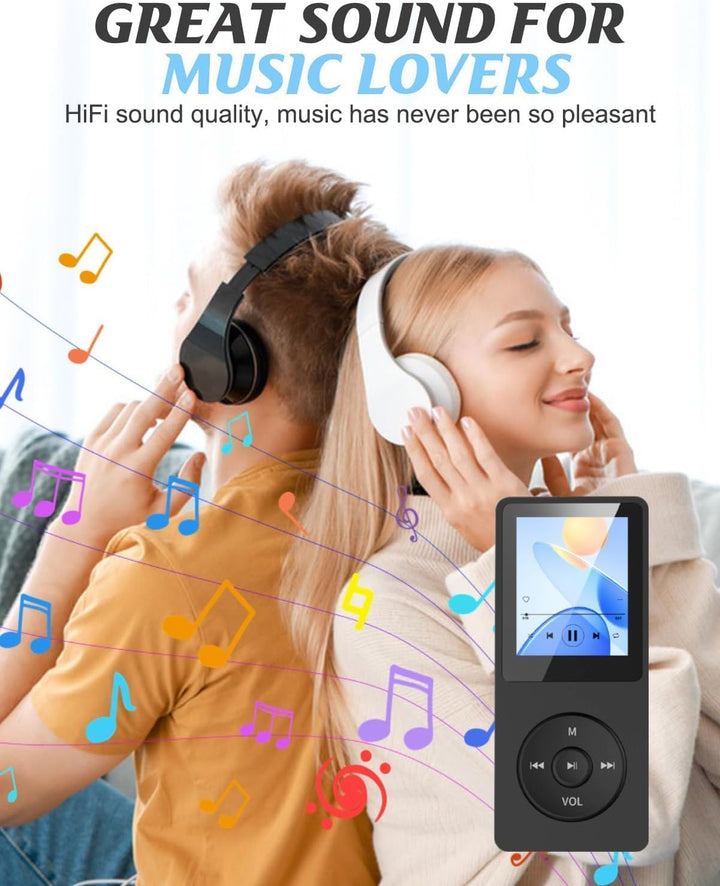 Bluetooth 5.0 MP3 Player mit 70 Stunden Wiedergabezeit, 32GB Speicher, Verlustfreier Klang, HD Lauts