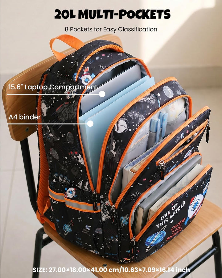 Amythe Schulrucksack Jungen 8-15 Jahre, Wasserdichte Schultasche Kinder mit Federmäppchen & Brustgur