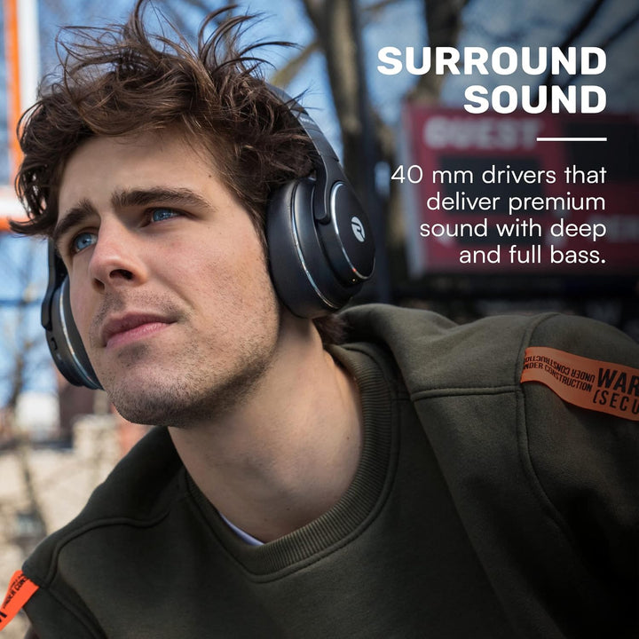 Raycon Everyday Kabellose Bluetooth Over Ear Kopfhörer, mit aktiver Geräuschunterdrückung, Awareness