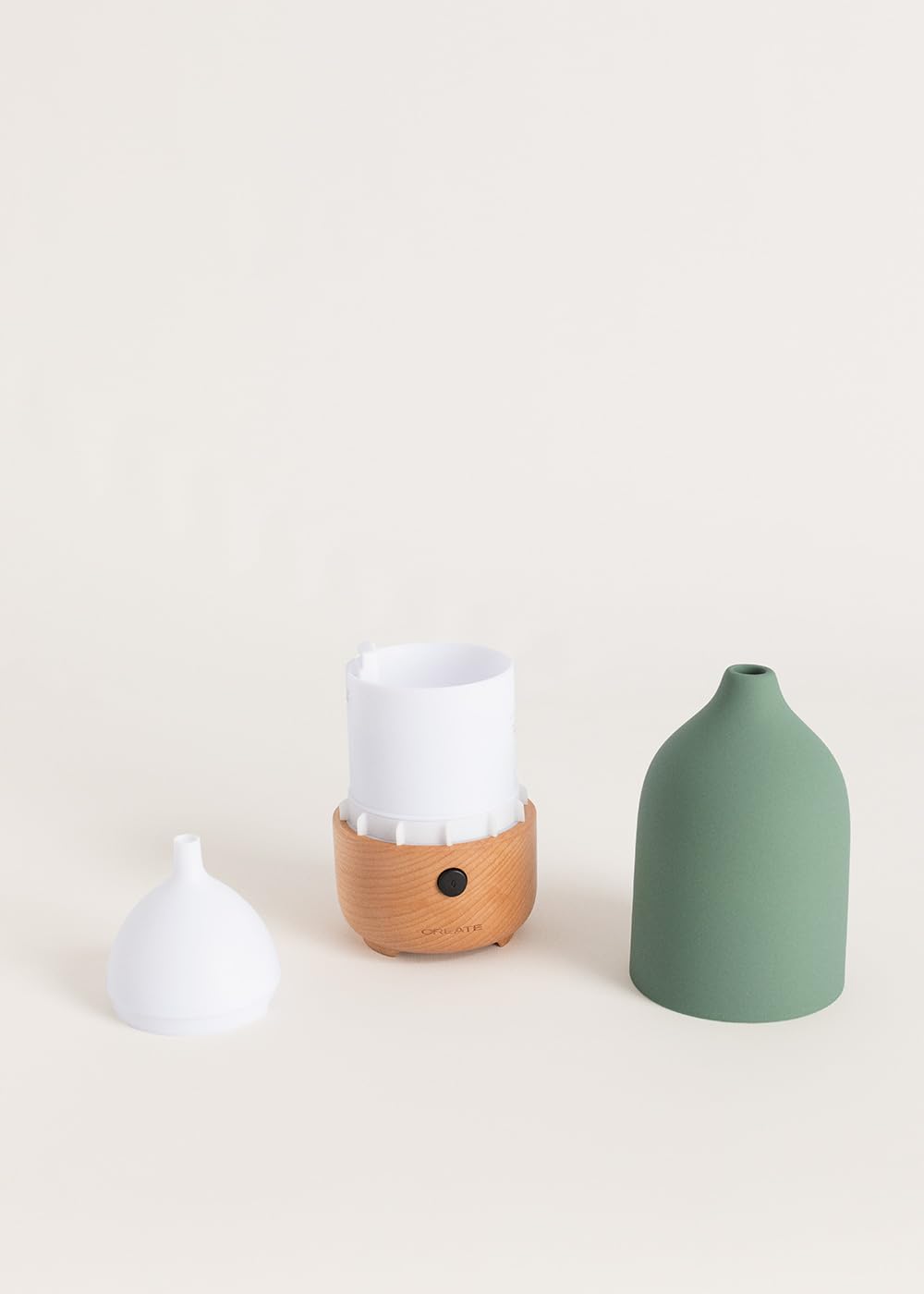 CREATE/AROMA CERAMIC/Aroma-Diffusor und Mini-Luftbefeuchter mit Beleuchtung Salbeigrün / 100ml Behäl