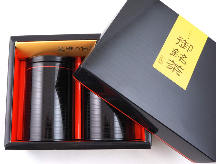 Teedosen-Set ITOURUSHI hergestellt in Japan Geschenk-Set in Schwarz Ø 7,8 cm, H. 12 cm für je ca. 15