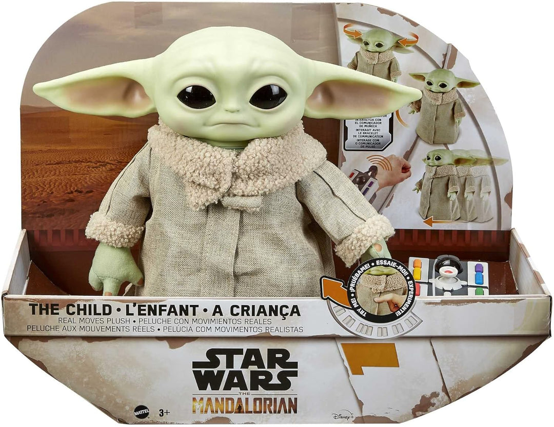 Mattel Disney Star Wars Spielzeug, The Child Plüschfigur, aus 'The Mandalorian', interagierend, mit