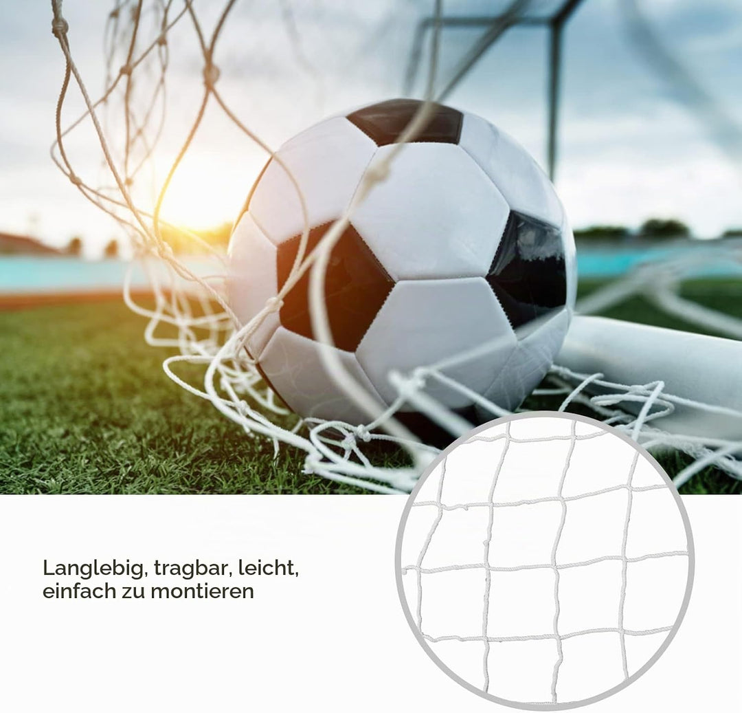 Fussball Tornetz, 3 m x 2 m Fussballnetz Polypropylen Fussballtor Netz Ersatznetz für Fussballtraini