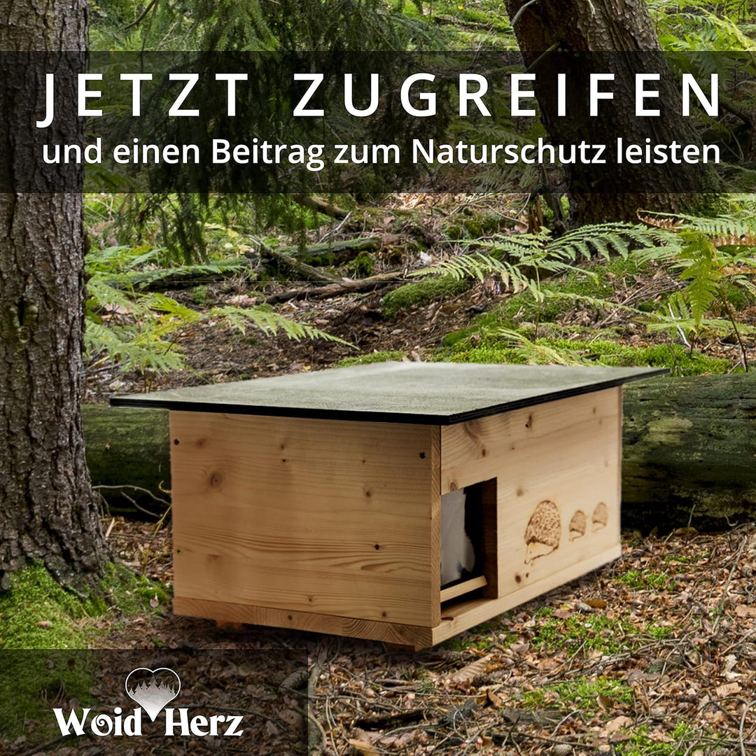 XXL Igelhaus 2 mal lasiert (IG1) Igelhotel Igelhütte Igelfutterhaus - Igelhaus mit Labyrintheingang