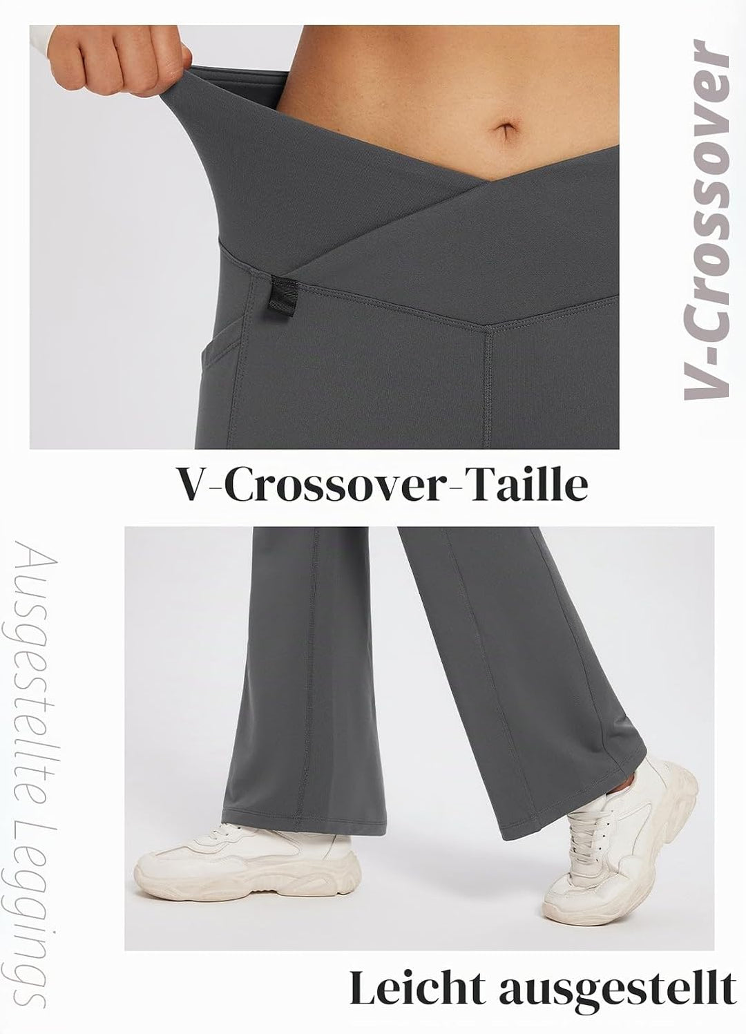 baleaf Thermo Hose Damen Thermo Leggings mit Taschen Wanderhose Wasserabweisend Bootcut Leggings Sch