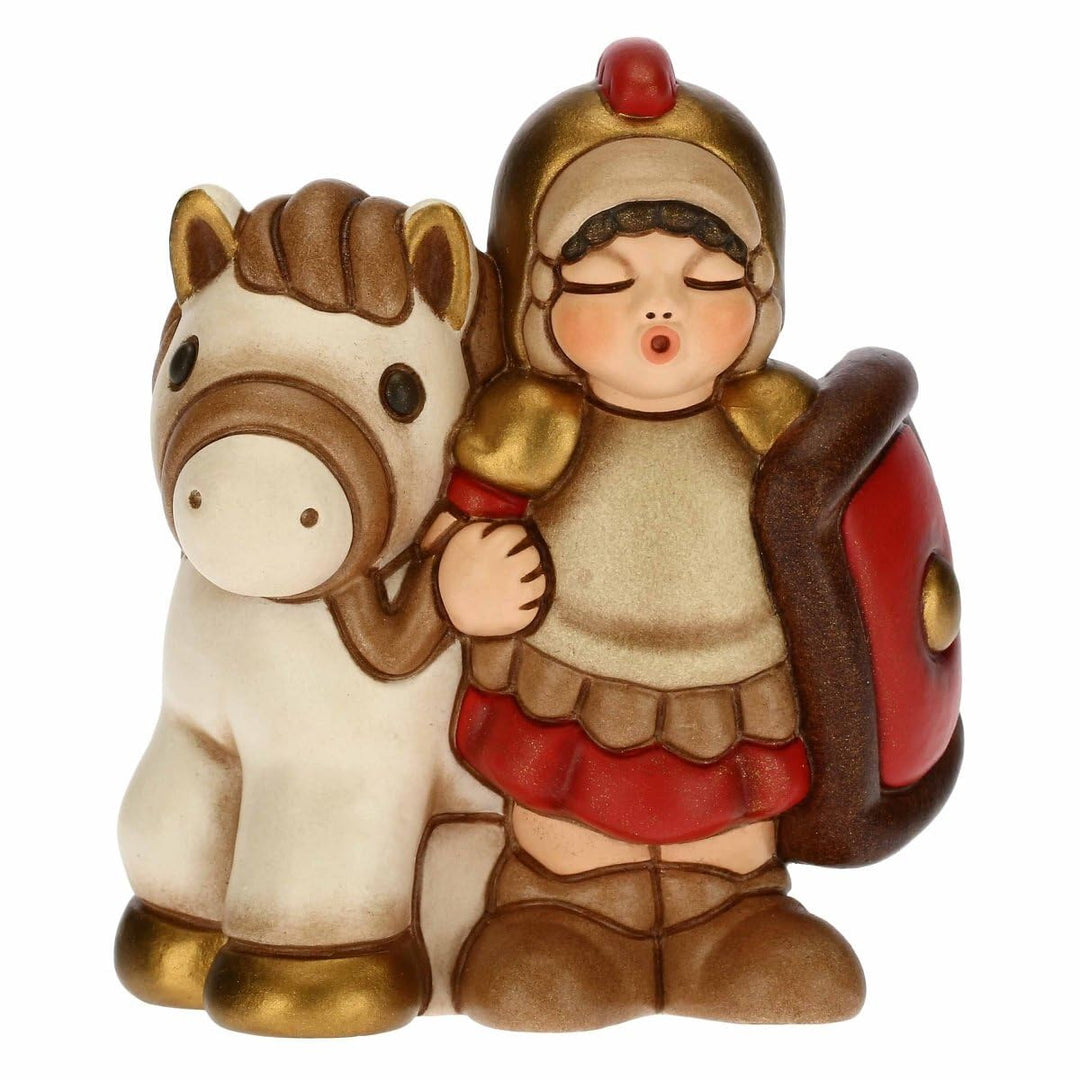 THUN - Figur Soldat Krippe mit Pferd - Weihnachtsdekoration Haus - Linie Krippe, rote Variante - Ker