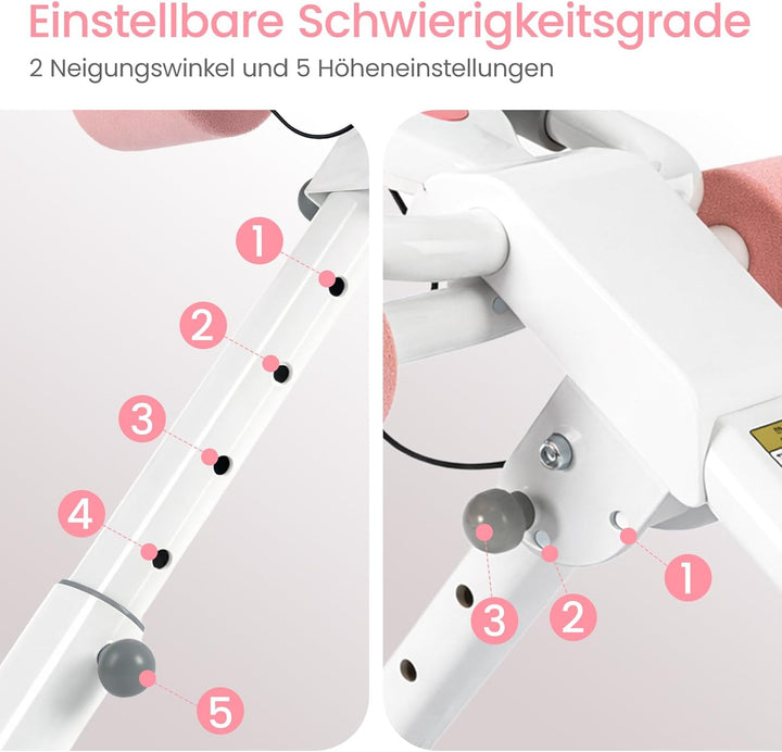 Ab Trainer Abdominal Muscle Machine Adjustable for Home Gym, Foldable And Space-Saving, Quiet Wheels