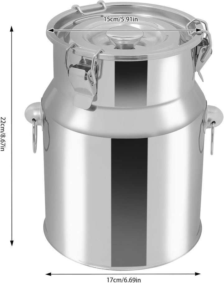 Milchkanne 5 Liter Edelstahleimer Luftdichter Behälter Multifunktionale Milcheimer Weineimer Eiskübe