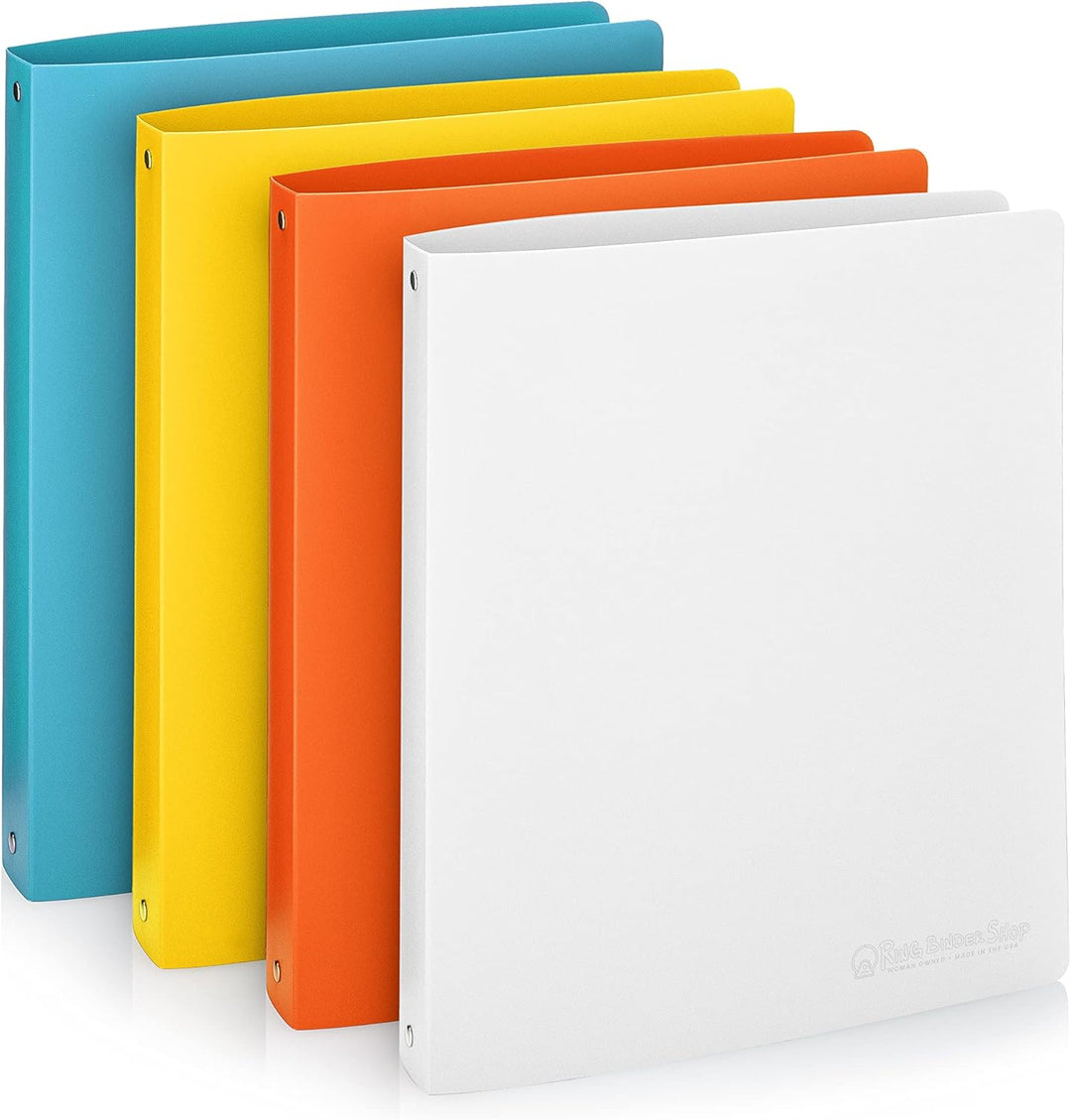 Premium Economy 3-Ringbuch, 2,5 cm, runde Ringe, für 175 Blatt, flexibel, leicht, 4er-Pack, seitlich