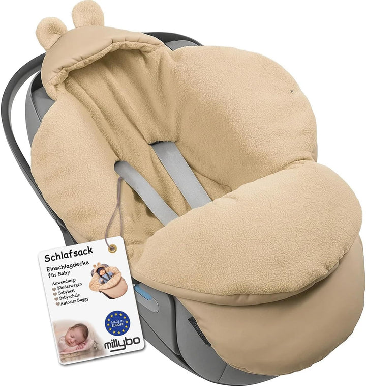 millybo Fusssack Baby Einschlagdecke für Winter geeignet für Kinderwagen Babyschale Babybett Autosit