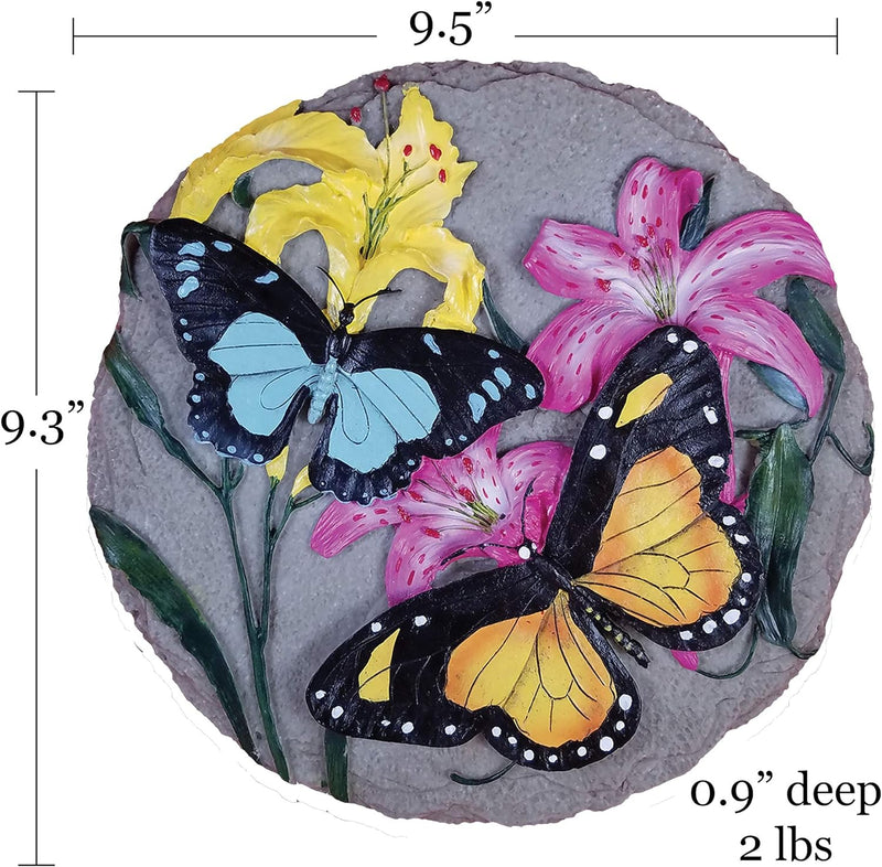 Spoontiques Trittstein, Motiv: Schmetterling mit Blumen Schmetterlinge mit Blumen, Schmetterlinge mi