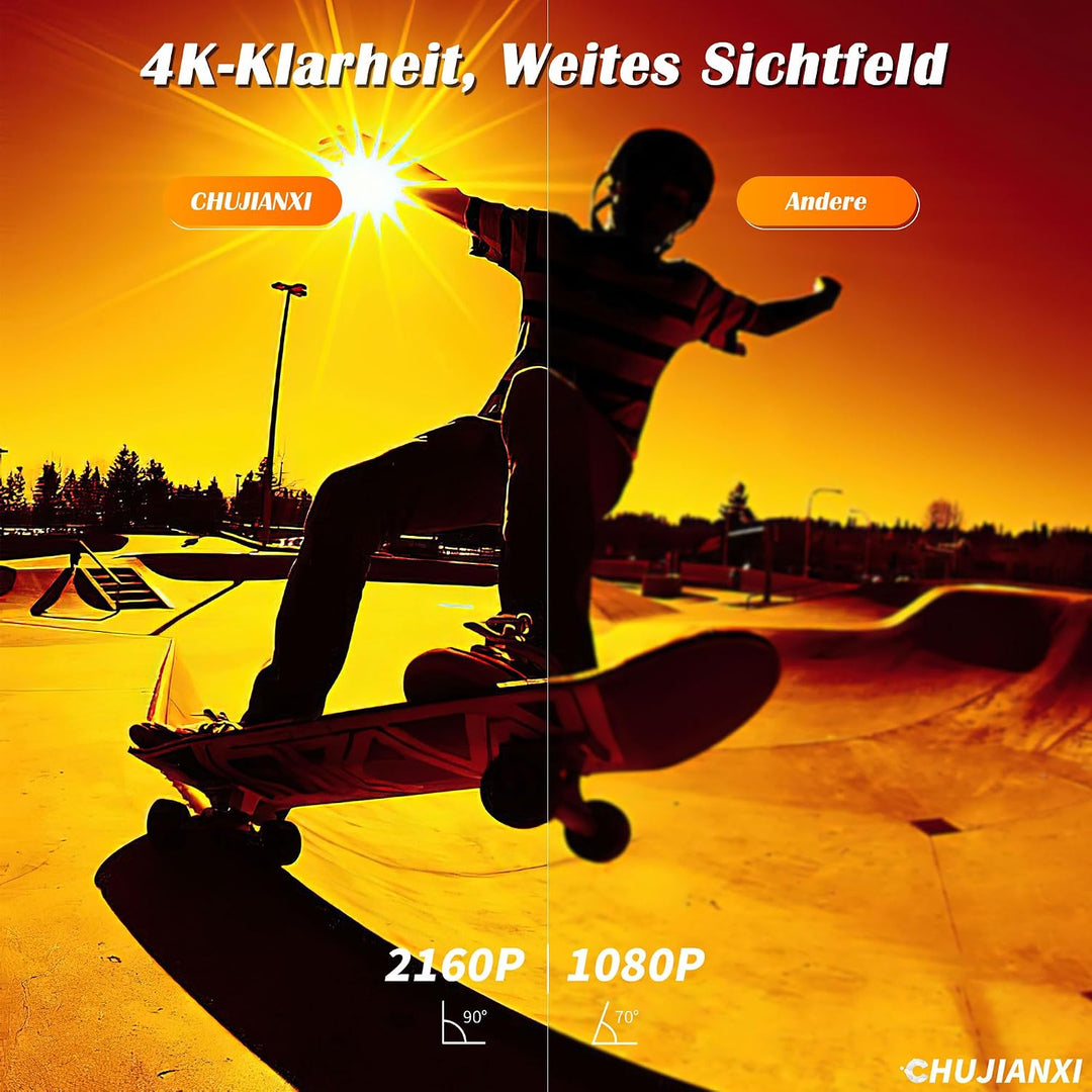 Brille Mit Kamera 4k, Mini Kamera, Aktualisierte Tragbare Actionkamera | Unterstützung Nehmen Foto/V