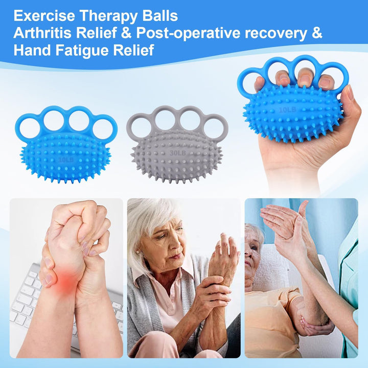 Handtrainer Fingertrainer Stressball 2 Set - Knetball für Hände Therapie, Handübungsbälle Anti Stres