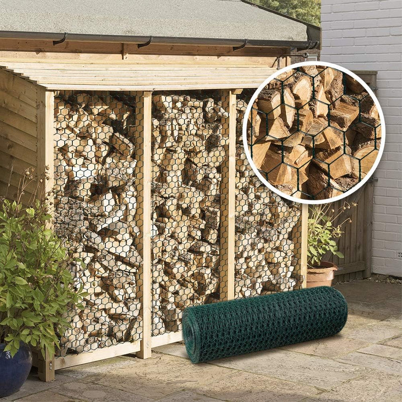 Amagabeli 1.22M X 25M Sechskant-Geflecht Drahtzaun Gartenzaun RAL6005 Grünen Maschenweite 25.4 mm Dr
