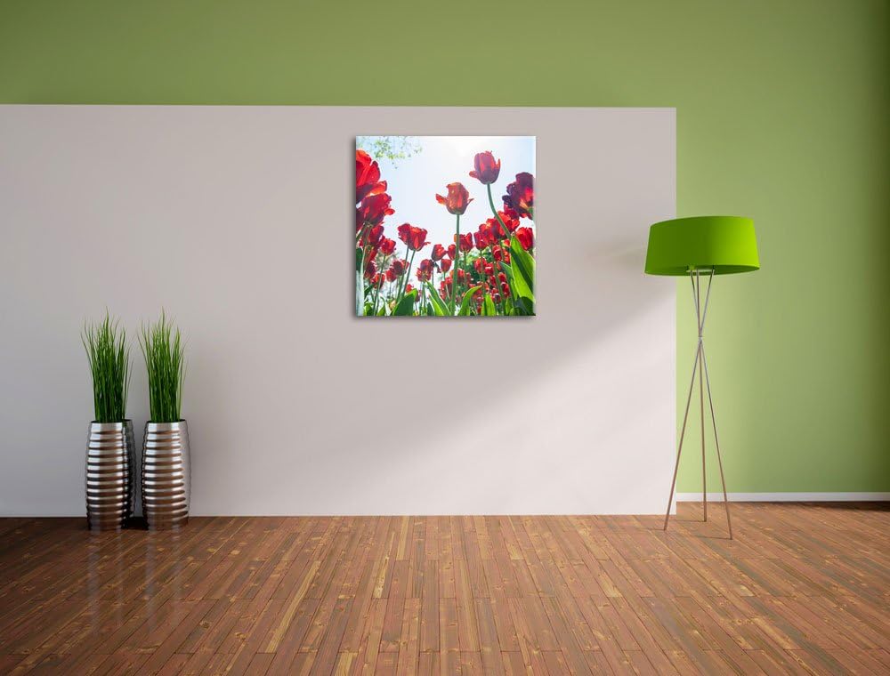 Rosenfeld, Format: 70x70 auf Leinwand, XXL riesige Bilder fertig gerahmt mit Keilrahmen, Kunstdruck
