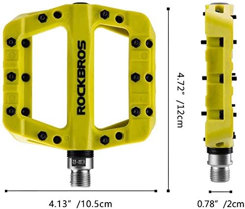ROCKBROS Fahrradpedale Nylon Composite Flatpedale 9/16 MTB Pedale 3 Bearing rutschfest Wasserdicht A