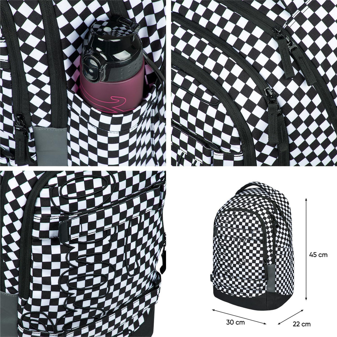 Baagl Schulrucksack für Jungen Mädchen Teenager - Skate Max - Skateboard Rucksack - Kinderrucksack m