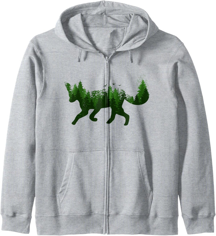 Fuchs Natur Wald Camping Wandern Jäger Outdoor Geschenk Kapuzenjacke