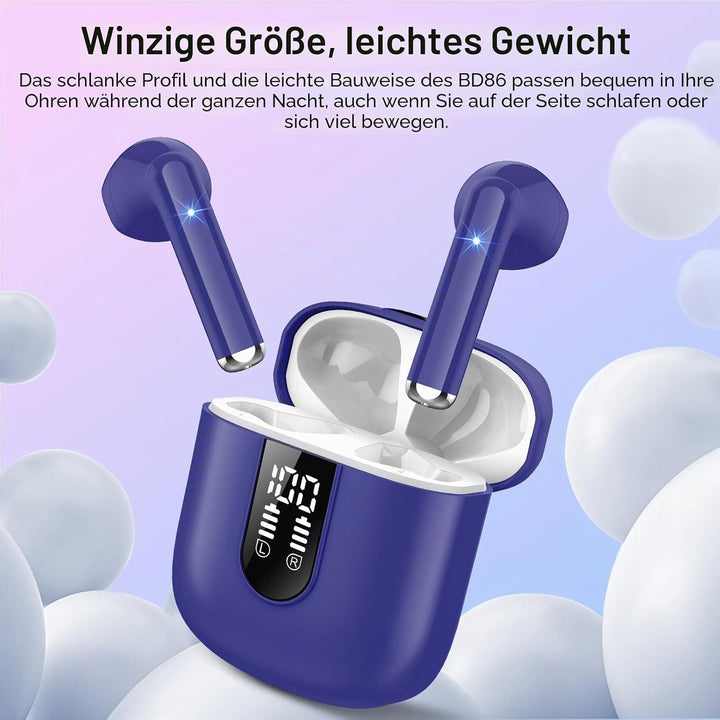 Bluetooth Kopfhörer In Ear, Kopfhörer Kabellos Bluetooth 5.3, Ultraleicht Ohrhörer mit HD Mikrofon,