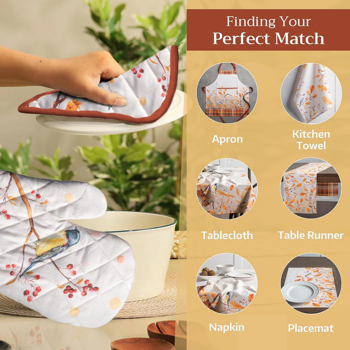 Maison d' Hermine Hot Pads Topfhalter aus 100% Baumwolle mit Schleife, hitzebeständiges Set mit 2 To