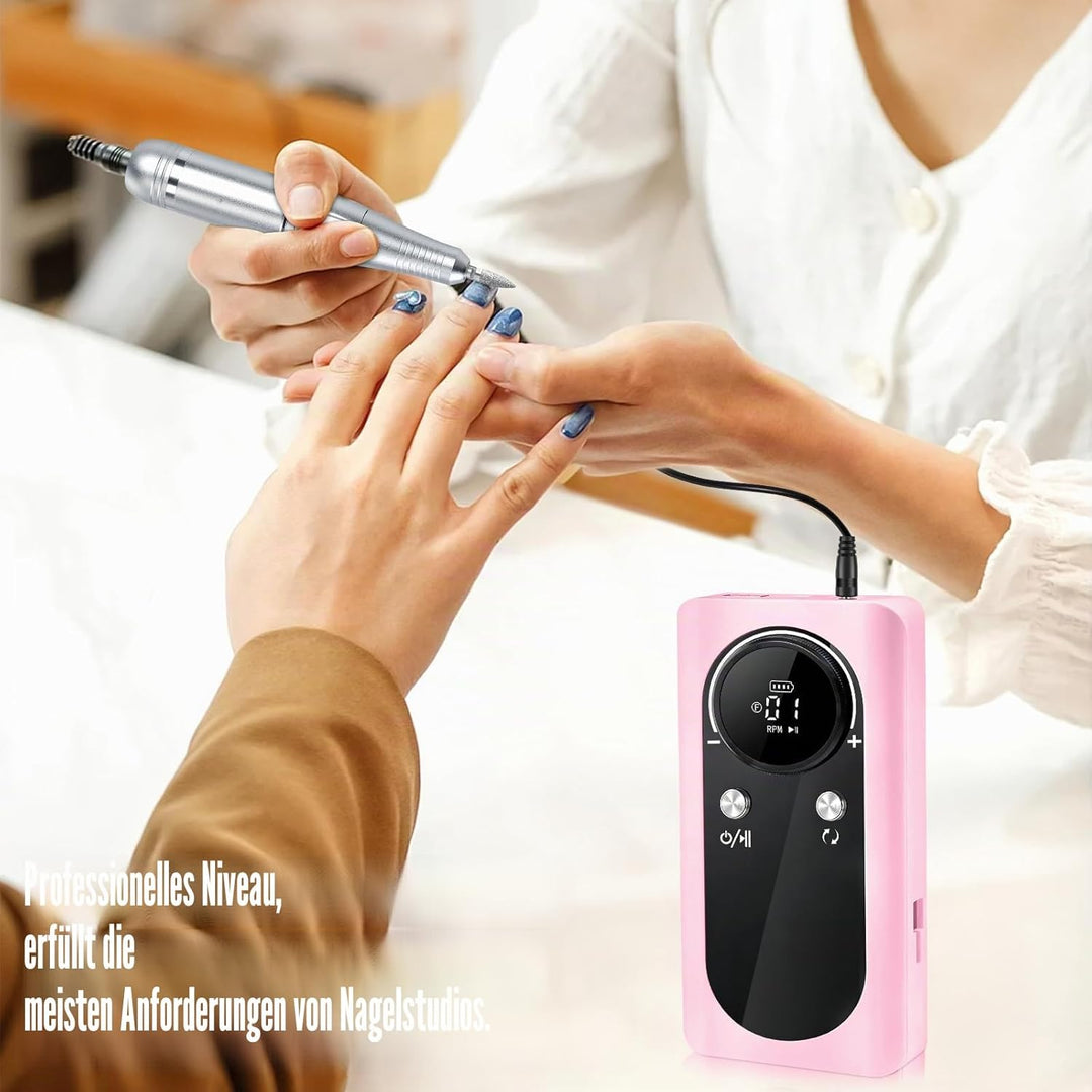 Elektrische Nagelfräser-45000 U/Min,12 in 1 Fräser Nägel Professioneller Set, LCD-Display,Verstellba