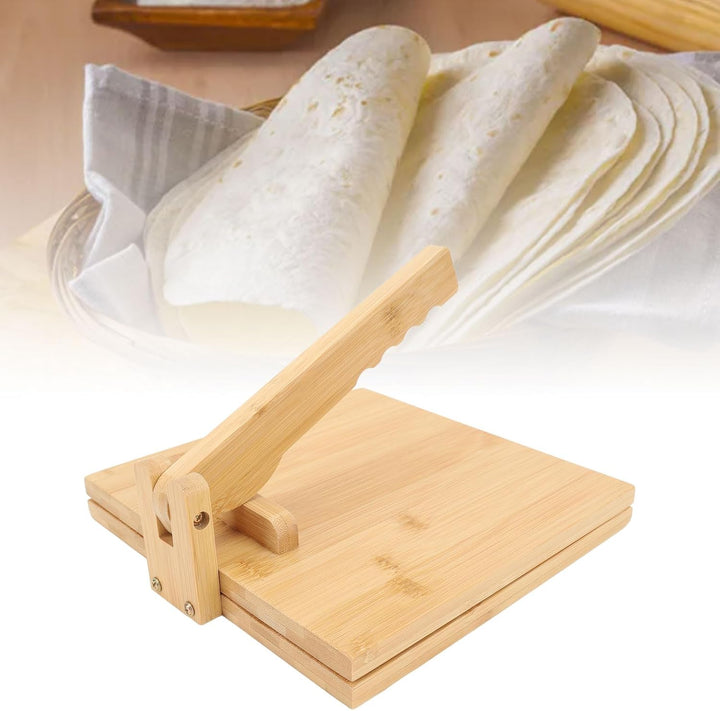 Tortilla-Presse, Holz -Tortilla -Pressemacher, Teigmaschine Handbuch Tortilla Press mit 50 Pergament