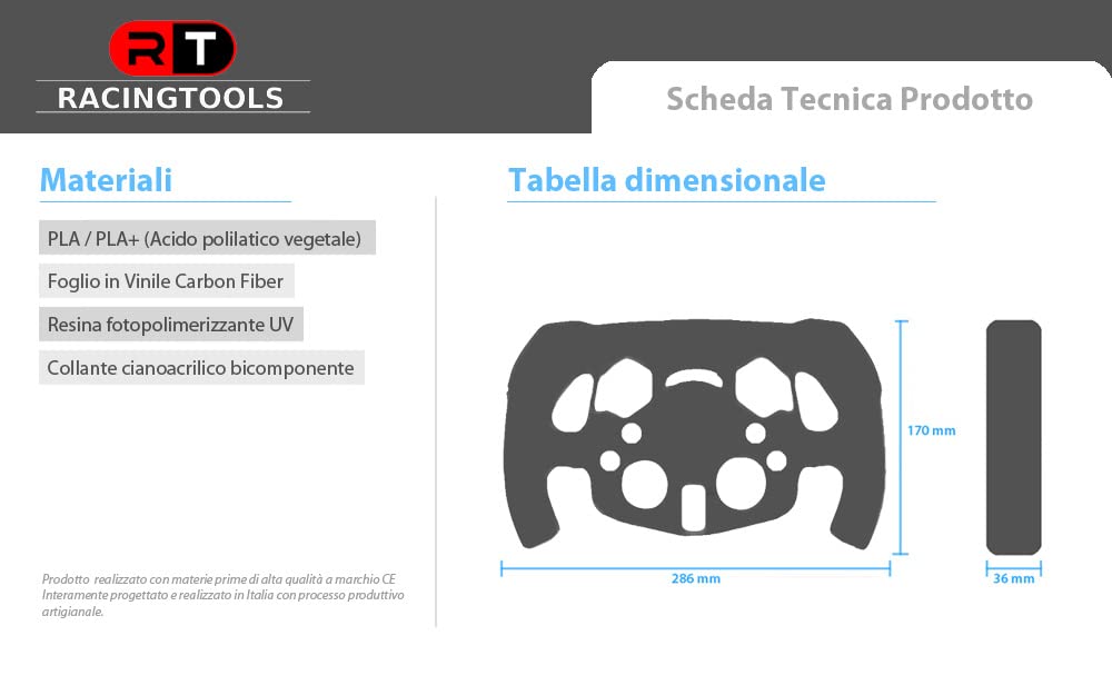 RacingTools Lenkradkrone, kompatibel mit Logitech G29/G923 – Modell: FORMULA