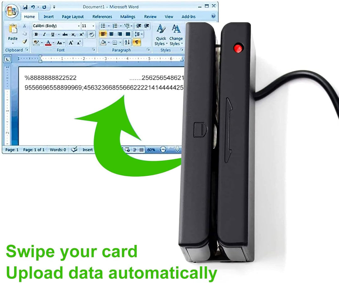 USB-Kartenleser mit Magnetstreifen, 3 Spuren, POS Kreditkartenleser, Swiper MagStripe Swipe