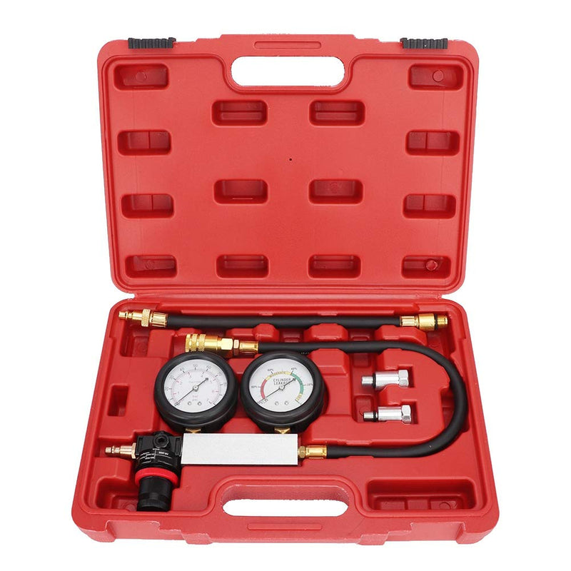 Suuonee Cylinder Leak Tester, Cylinder Leak Tester Doppelmanometer Kompressionsleckdetektor Kit 0-7b
