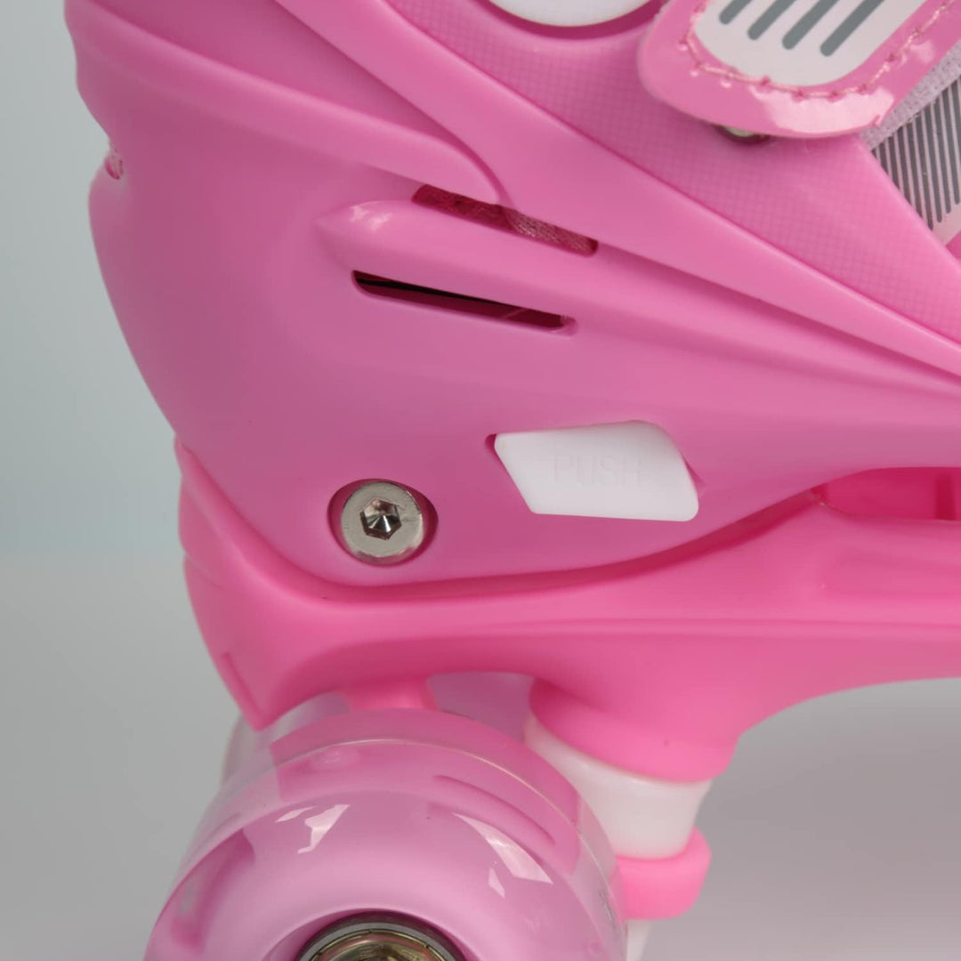 Rollschuhe mit/ohne Leuchtrollen, klassische Quad-Skates für Mädchen und Jungen, bequem und atmungsa