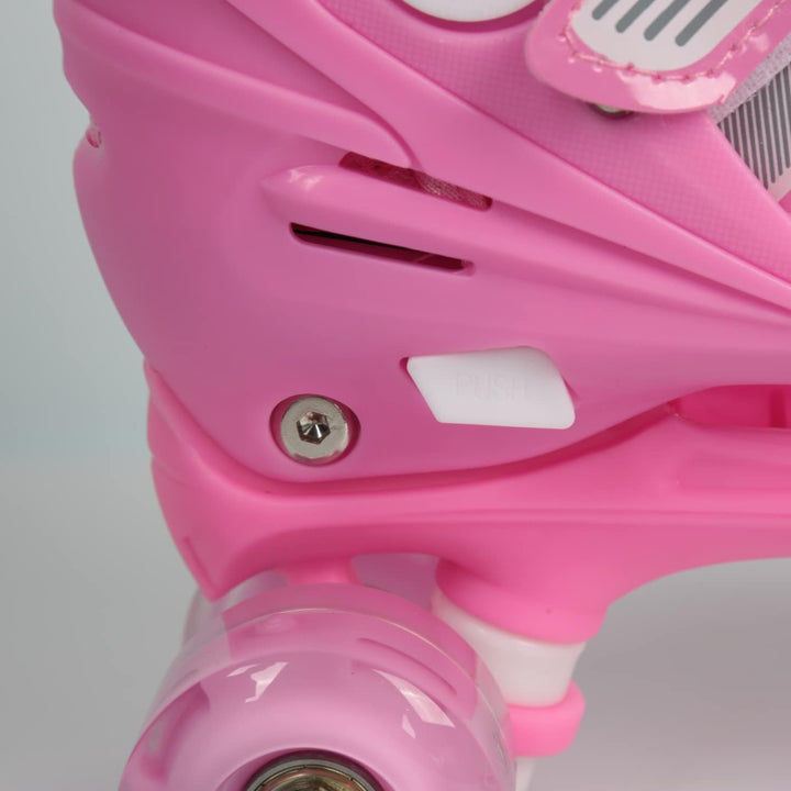 Rollschuhe mit/ohne Leuchtrollen, klassische Quad-Skates für Mädchen und Jungen, bequem und atmungsa