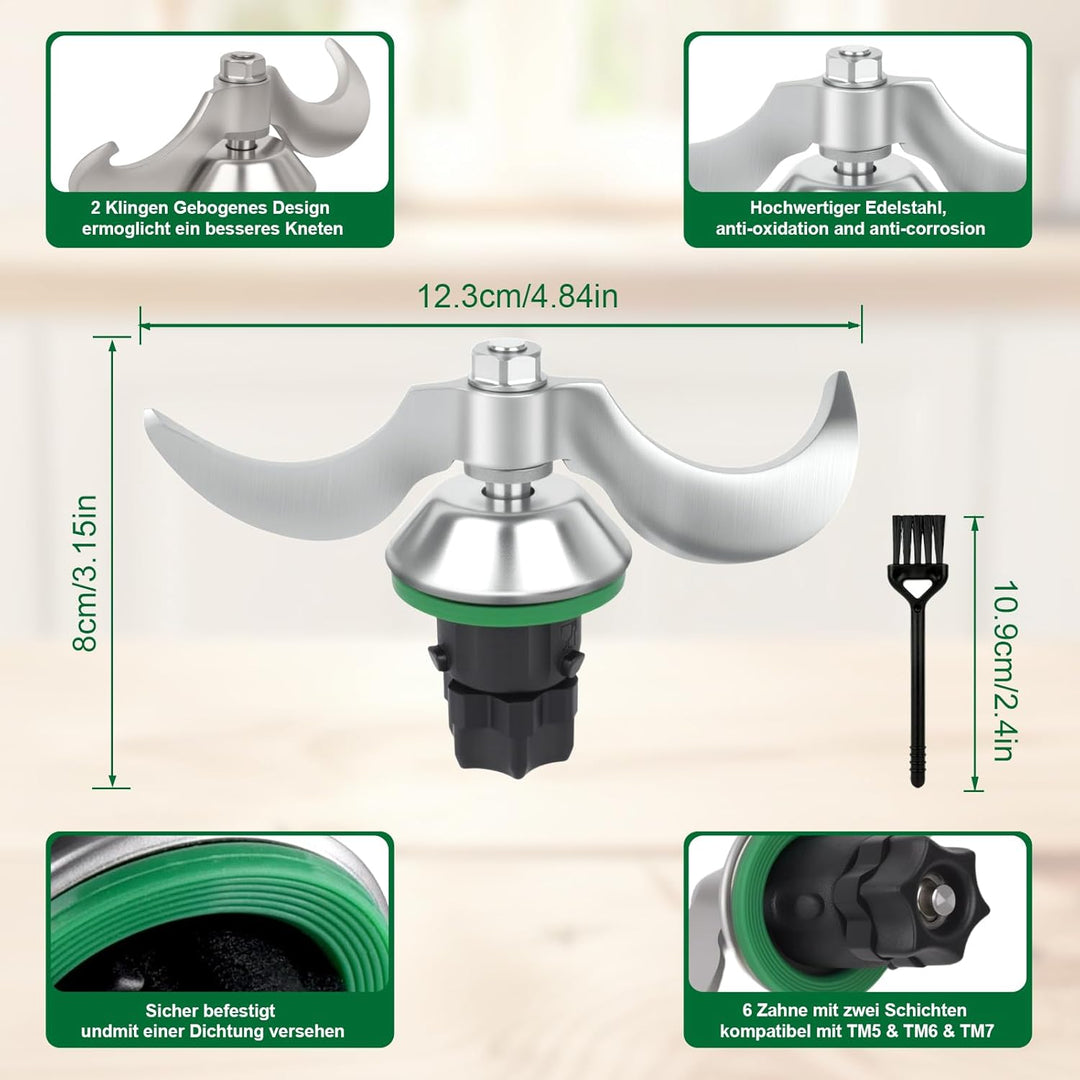 Teigmesser für Vorwerk Thermomix TM5,TM6,TM7, Ersatzteile für Thermomix Messer, Mixmesser Ersatz Zub