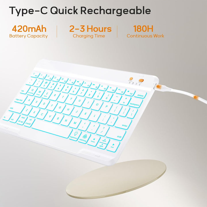 OYEEICE Hülle mit Tastatur für iPad A16 11 Generation 2025/10 Generation 2022 (11/10.9 Zoll), Vergrö