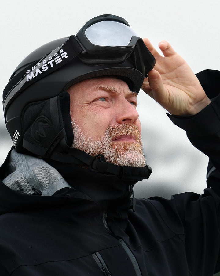OutdoorMaster Skihelm-Set, Snowboard-Helm mit Brille für Erwachsene - 12 Belüftungsöffnungen - Skihe
