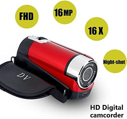Topiky HD Digital Video Camera Camcorder,Tragbarer Vlogging Kamera Recorder 1080P 16MP 2,7 Zoll 270