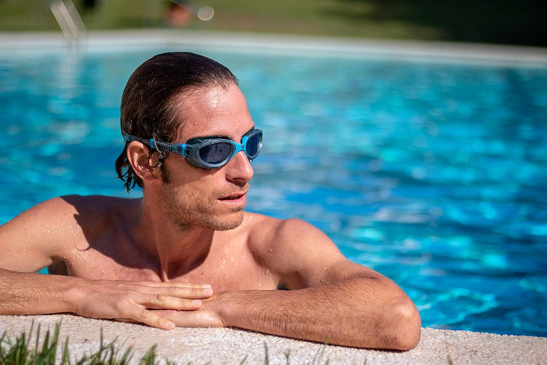 Zoggs Unisex Predator Flex Schwimmbrille Grau/Blau/Geräucherte Tönung Einheitsgrösse Single, Grau/Bl