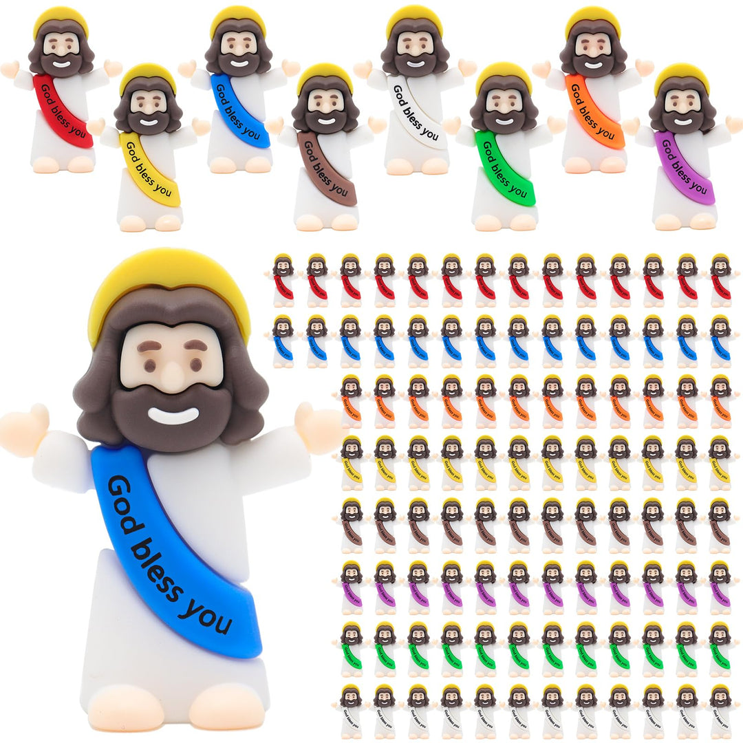 Yelakey Mini-Jesus-Figuren,100 Stück kleine Jesus-Figuren in Grosspackung, klassisch, religiös, Chri