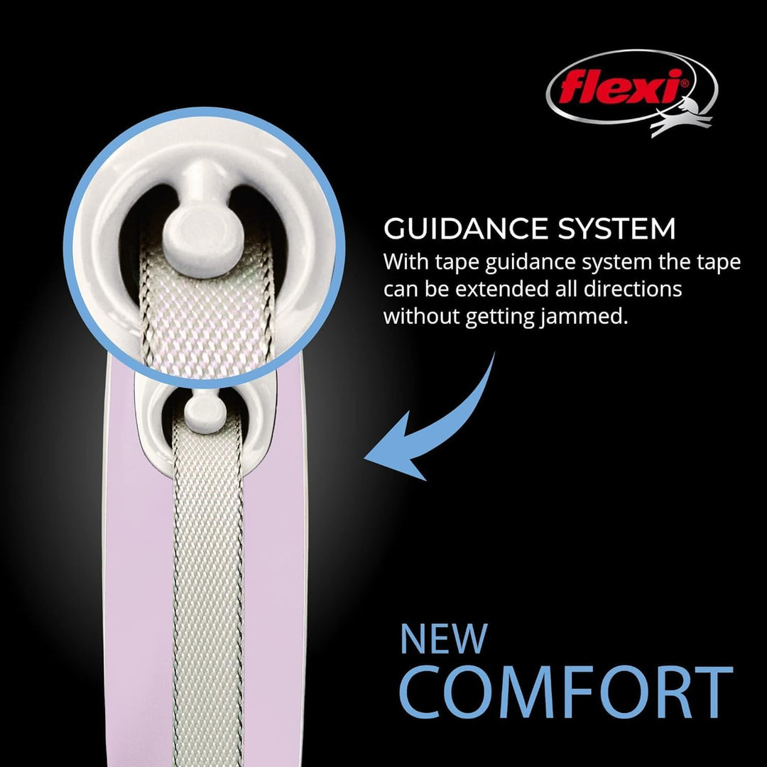 FLEXI® New Comfort einziehbare Hundeleine (Band), ergonomisch, robust und verhedderungsfrei, für Hun