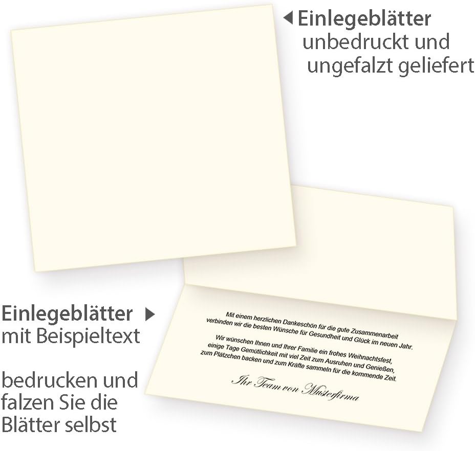 TATMOTIVE 50-er Set Weihnachtskarten Klappkarten Grusskarten Set Motiv Winteridylle Frohe Weihnachte