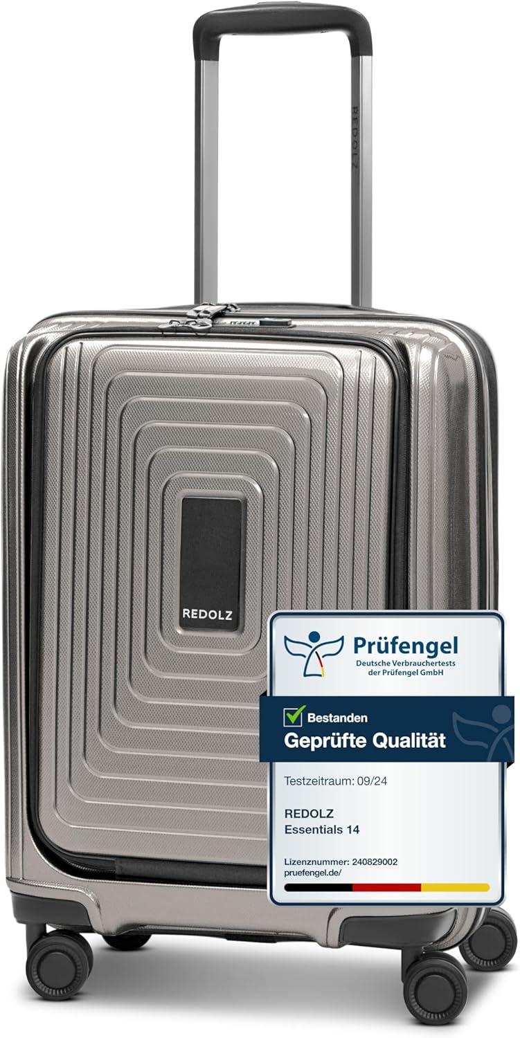 REDOLZ Handgepäck mit Laptopfach | Ultra-leichter Koffer 40 x 23 x 55 cm & Frontöffnung | von 45 auf